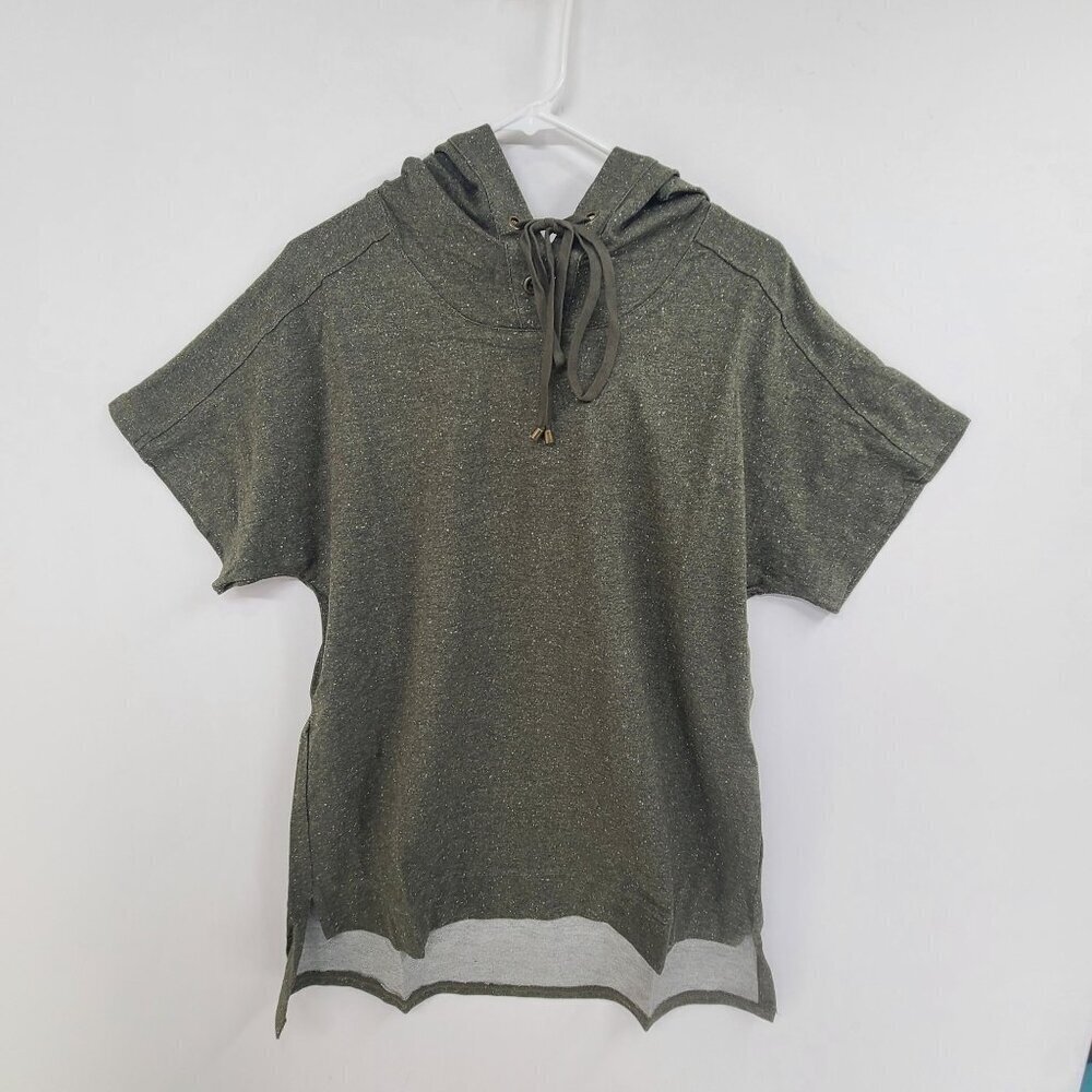15.  Doe & Rae NWT Women's Short Sleeve Hooded  Tunic Top Green